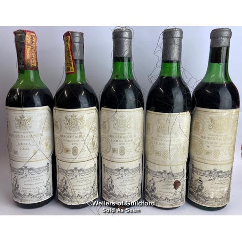 73 - Five bottles of Marques De Riscal El Giego Rioja, 1962, 1969, 1970, 1978 & 1984 vintages, With origi... 