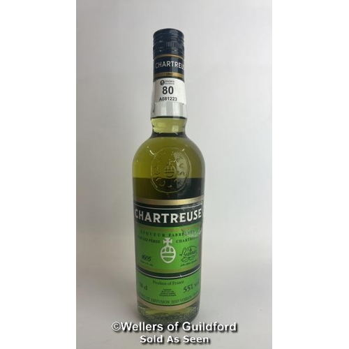 80 - Chartreuse Liquer, 50cl, 55% vol / Please see images for fill level and general condition. Please be... 