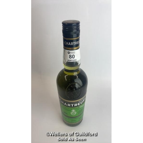 80 - Chartreuse Liquer, 50cl, 55% vol / Please see images for fill level and general condition. Please be... 