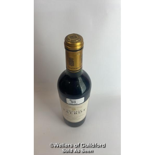 90 - 1996 Chateau Talbot Saint-Julien, 75cl, 12.8% / Please see images for fill level and general conditi... 