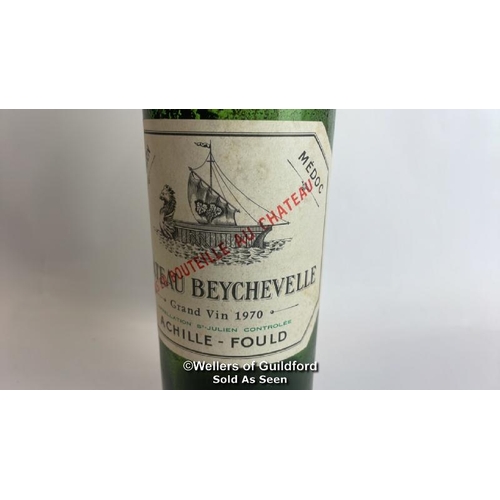 91 - Eight bottles of 1970 Chateau Beychevelle, Mis En Boutille Au Chateau, 75cl, In original wooden crat... 