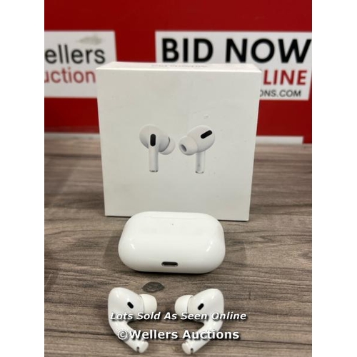 8021 - APPLE AIRPODS PRO WITH MAGSAFE CHARGING CASE / POWERS UP / CONNECTS TO BT / PLAYS MUSIC / SIGNS OF U... 