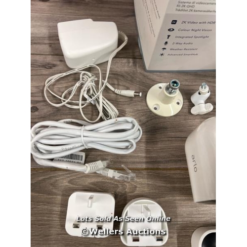 8025 - ARLO PRO 3 CCTV KIT & BATTERY CHARGING SET / SIGNS OF USE / UNTESTED / SEE IMAGES FOR CONTENTS