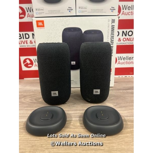 8072 - JBL LINK PORTABLE BLUETOOTH SPEAKER TWIN PACK / POWERS UP / MINIMAL SIGNS OF USE / NOT FULLY TESTED