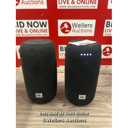 8077 - JBL LINK PORTABLE BLUETOOTH SPEAKER TWIN PACK / SIGNS OF USE / UNTESTED / WITHOUT CHARGERS OR BASES