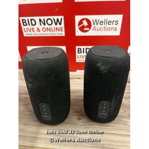 8077 - JBL LINK PORTABLE BLUETOOTH SPEAKER TWIN PACK / SIGNS OF USE / UNTESTED / WITHOUT CHARGERS OR BASES