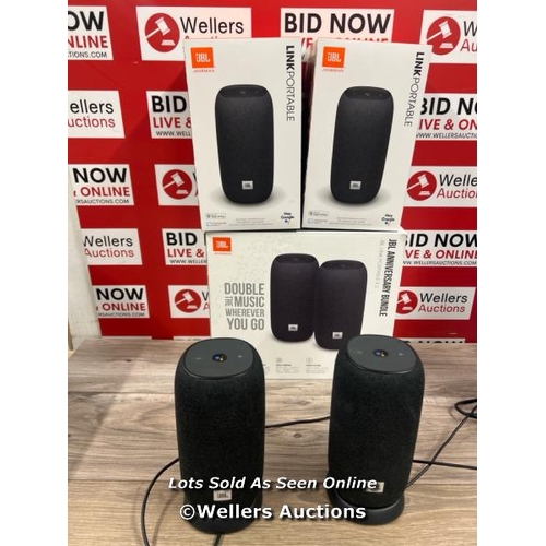 8078 - JBL LINK PORTABLE BLUETOOTH SPEAKER TWIN PACK / POWER UP / CONNECT TO BT / PLAY MUSIC / SIGNS OF USE