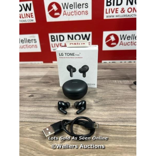 8083 - LG UFP5 WIRELESS EARBUDS / POWER UP / CONNECT TO BT / PLAY MUSIC / SIGNS OF USE