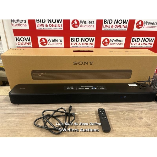 8094 - SONY HTS2000.CEK  3.1CH SOUNDBAR / POWERS UP / CONNECTS TO BT /PLAYS MUSIC / MINIMAL, IF ANY, SIGNS ... 