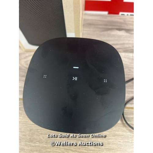 8101 - SONOS ONE SL SPEAKER - BLACK / POWERS UP / MINIMAL SIGNS OF USE / CONNECTS TO PHONE VIA SONOS APP / ... 