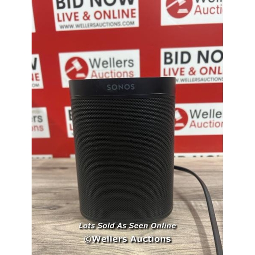 8102 - SONOS ONE SL SPEAKER - BLACK / POWERS UP / MINIMAL SIGNS OF USE / CONNECTS TO PHONE VIA SONOS APP / ... 