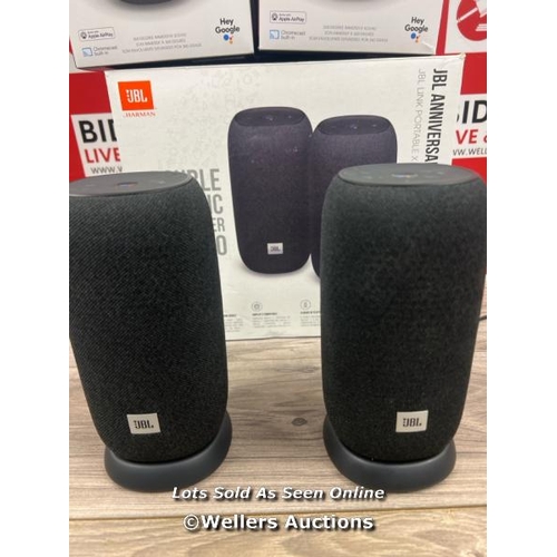 8103 - JBL LINK PORTABLE BLUETOOTH SPEAKER TWIN PACK / POWERS UP / CONNECTS TO BT / PLAYS MUSIC / MINIMAL S... 