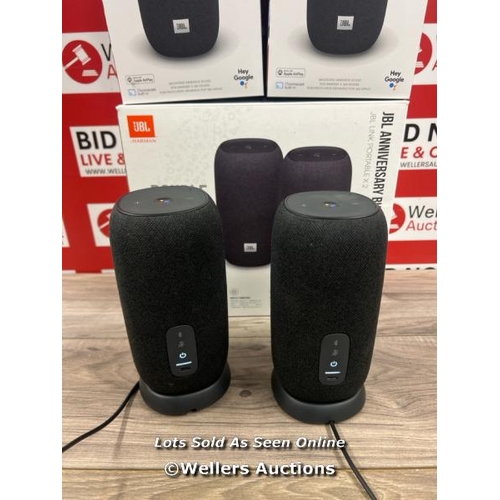 8104 - JBL LINK PORTABLE BLUETOOTH SPEAKER TWIN PACK / POWERS UP / CONNECTS TO BT / PLAYS MUSIC / MINIMAL S... 