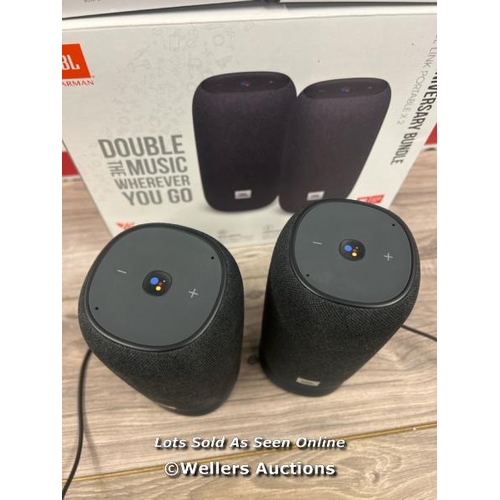 8104 - JBL LINK PORTABLE BLUETOOTH SPEAKER TWIN PACK / POWERS UP / CONNECTS TO BT / PLAYS MUSIC / MINIMAL S... 