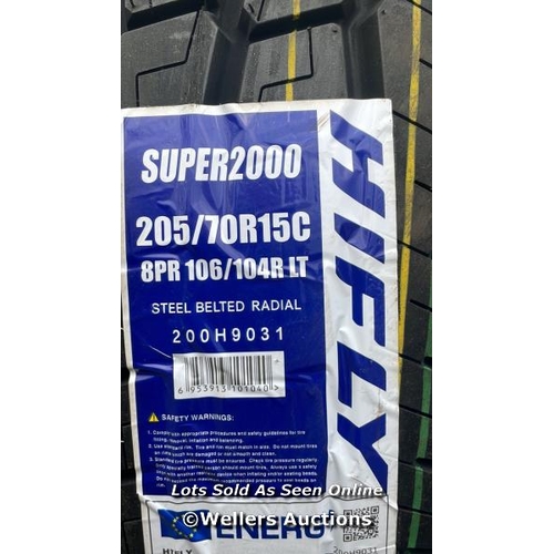 8204 - X6 205/70R15C HIFLY SUPER2000 COMMERCIAL VAN 2057015 106R 104R 8PR TYRES 6X / Y