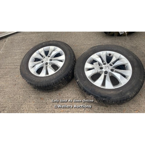 8205 - 2X 2X HONDA CRV ALLOY WHEEL & TYRE MK4 17'' INCH 225/65R17 17X6 1/2 2012-2015* / Y