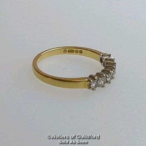 364 - Diamond half eternity ring in 18ct hallmarked gold, London 1983. Diamond weight approximately 0.40ct... 