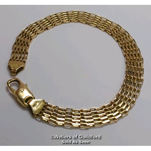 372 - 9ct gold hallmarked flexible link bracelet, length 18.5cm, gross weight 6.43g