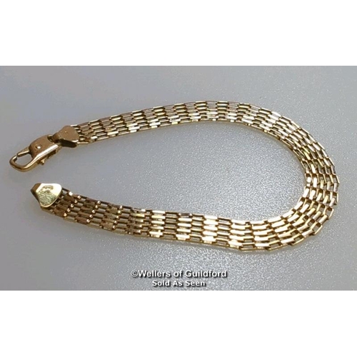 372 - 9ct gold hallmarked flexible link bracelet, length 18.5cm, gross weight 6.43g