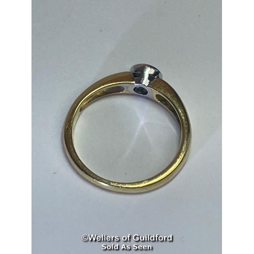 392 - Diamond solitaire ring in hallmarked 18ct gold. Estimated diamond weight 0.23ct, colour J-K, clarity... 