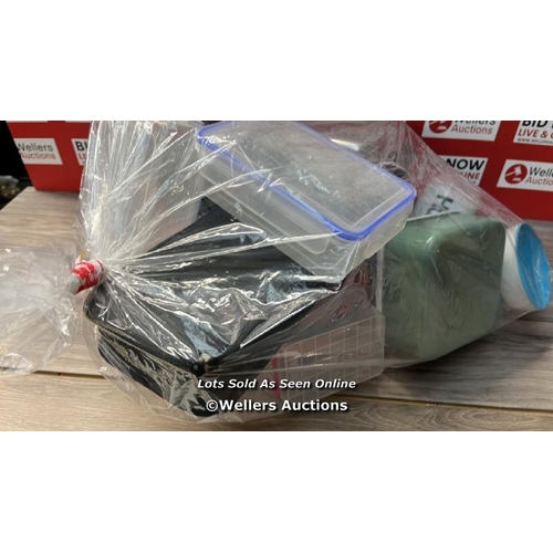 3897 - BAG OF PLASTIC CONTAINERS / UPSTAIRS / H66