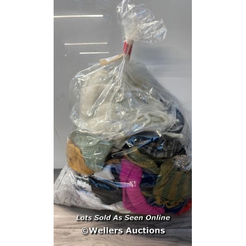 3907 - BAG OF SCARVES, HATS, TIES AND GLOVES / UPSTAIRS / H35