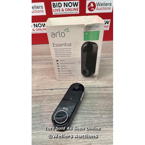 3150 - ARLO ESSENTIAL VIDEO DOORBELL WIRE-FREE & CHIME 2 AVD2001B / SIGNS OF USE, INCOMPLETE / H52