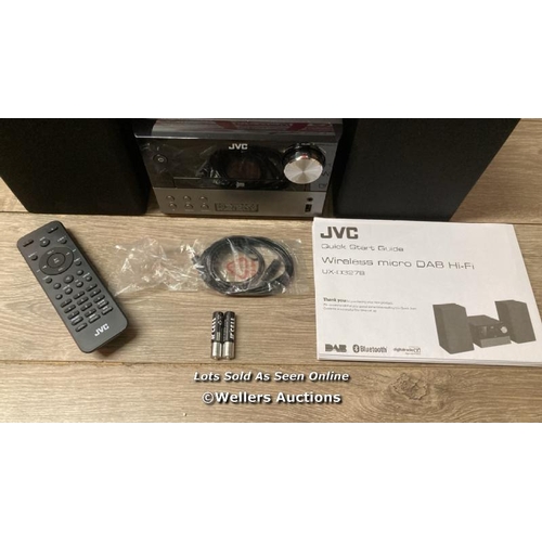 3162 - JVC WIRELESS MICRO DAB HI-FI UX-D327B / POWERS UP, MINIMAL SIGNS OF USE, CONNECTS TO BLUETOOTH  / H4... 