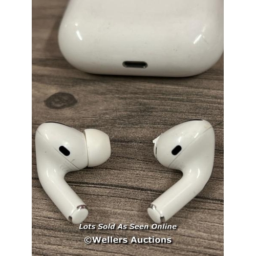 8005 - APPLE AIRPODS PRO / WITH CHARGING POD / MWP22ZM/A  / POWERS UP / CONNECTS TO BT / PLAYS MUSIC / NEED... 