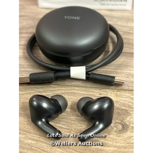 8011 - LG UFP5 WIRELESS EARBUDS / POWERS UP / CONNECTS TO BT / PLAYS MUSIC THROUGH RIGHT EAR ONLY / SIGNS O... 