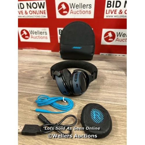 8012 - BOSE SOUNDLINK HEADPHONES / POWERS UP / CONNECTS TO BT / PLAYS MUSIC / SIGNS OF USE / DAMAGED(SEE IM... 