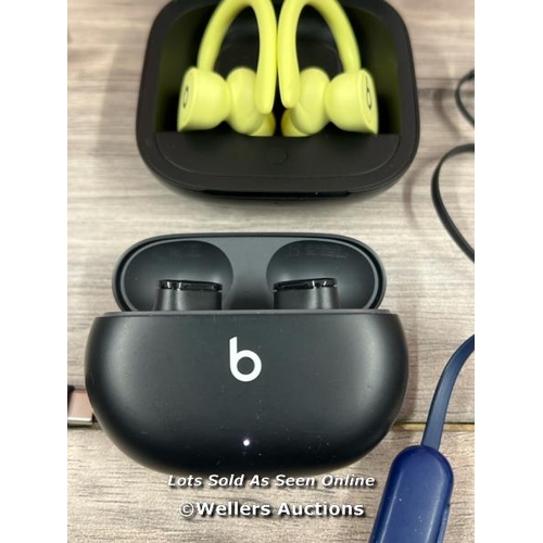 8029 - 6X BEATS BLUETOOTH EARPHONES / ALL SIGNS OF USE, UNTESTED / SEE IMAGES