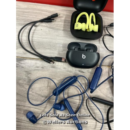 8029 - 6X BEATS BLUETOOTH EARPHONES / ALL SIGNS OF USE, UNTESTED / SEE IMAGES