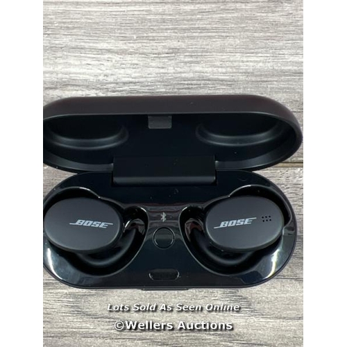 8078 - BOSE SPORT EARBUDS TRUE WIRELESS IN-EAR HEADPHONES / POWERS UP, CONNECTS TO BT, PLAYS MUSIC THROUGH ... 