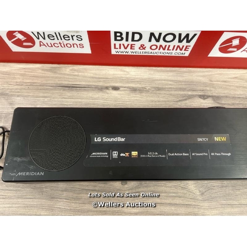 8083 - LG SN7CY BLUETOOTH ALL-IN-ONE SOUNDBAR / POWERS UP, CONNECT TO BT & PLAYS MUSIC / SIGNS OF USE / WIT... 