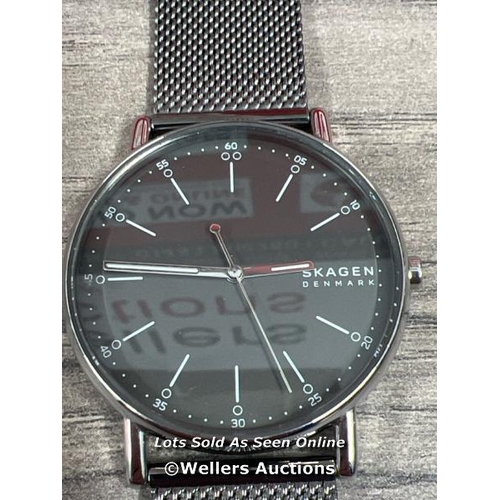 8146 - SKAGEN DENMARK ANALOG WATCH WITH STAINLESS MESH STRAP / SIGNS OF USE, SLIGHTLY SCRATCHED