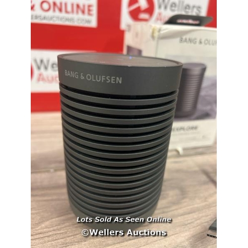 8158 - BANG&OLUFSEN EXPLORE PORTABLE SPEAKER 1626000 / POWERS UP, CONNECTS TO BT, PLAYS MUSIC, SIGNS OF USE... 