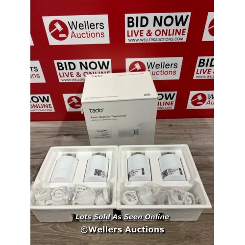 8163 - TADO SMART RADIATOR THERMOSTATS - 4 PACKS / UNTESTED, SIGNS OF USE