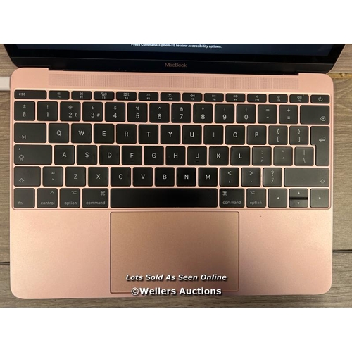 8168 - APPLE MACBOOK / A1543 / MNYM2LL/A / CORE M3-7Y32 / 8GB / 256GB / MAC OS / HD GRAPHICS 615 / POWERS U... 