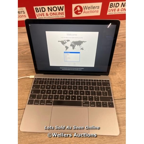 8186 - APPLE MACBOOK / A1534 / MNYF2LL/A / CORE M3-7Y32 / 8GB / 256GB / MAC OS / HD GRAPHICS 615 / POWERS U... 