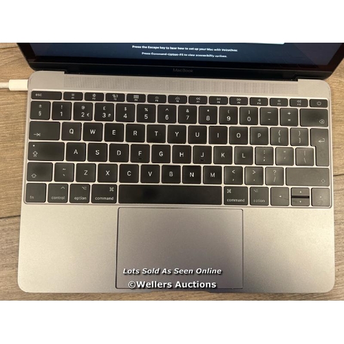 8186 - APPLE MACBOOK / A1534 / MNYF2LL/A / CORE M3-7Y32 / 8GB / 256GB / MAC OS / HD GRAPHICS 615 / POWERS U... 