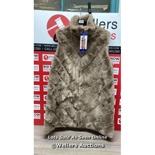 4382 - LADIES NEW WEATHERPROOF FAUX FUR LONG GILLET / L