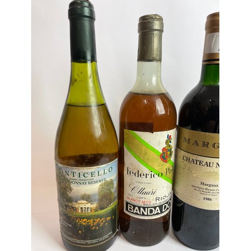 46 - Four bottles of vintage wines inc. 1986 Margaux Chateau Notton, 1993 Willow Heights Chardonnay, 1985... 