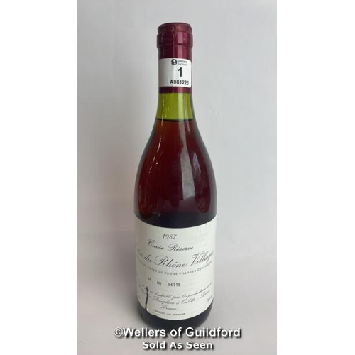 1 - 1987 Cuvee Reserve Cotes Du Rhone Villages, M No 94115, 75cl, 13% vol / Please see images for fill l... 