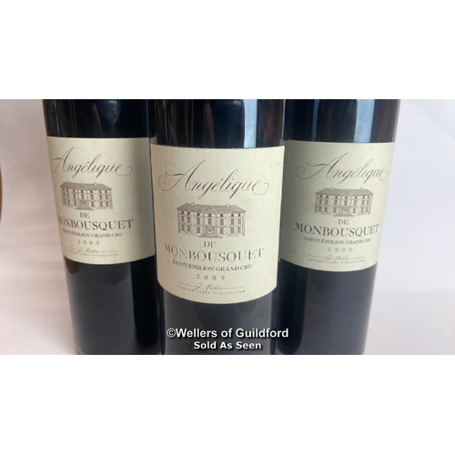 18 - Three bottles of 2009 Angelique De Monsbousquet Saint-Emilion Grand Cru, 75cl, 14% vol / Please see ... 