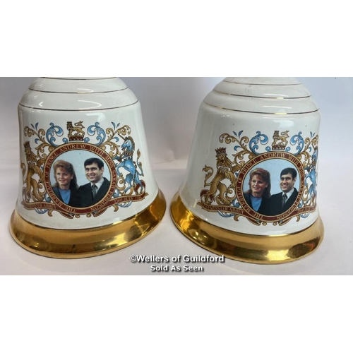 28 - Two Bell's Scotch Whisky Decanters Commemerating The Marriage of Prince Andrew and Sarah Ferguson 23... 