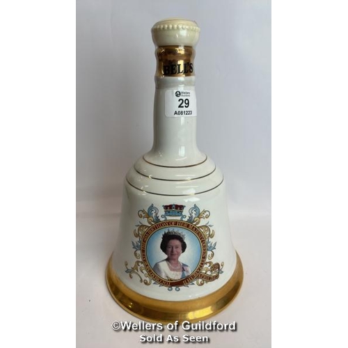 29 - Bell's Scotch Whisky In a Wade Commemortative Decanter Commemortating The 60th Birthday of Her Majes... 