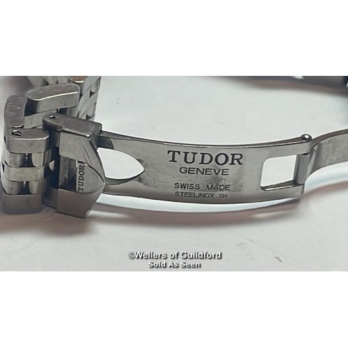 315 - Tudor Geneve stainless steel wristwatch model M15000, 2.5cm dial with ten round brilliant cut diamon... 