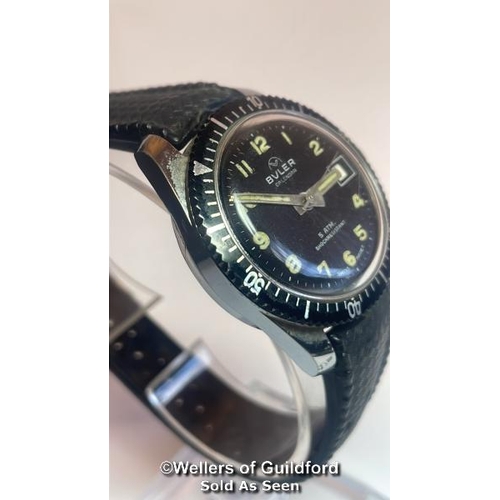 316 - Vintage Buler 5 ATM divers wristwatch no.1368C, 2.8cm diameter dial