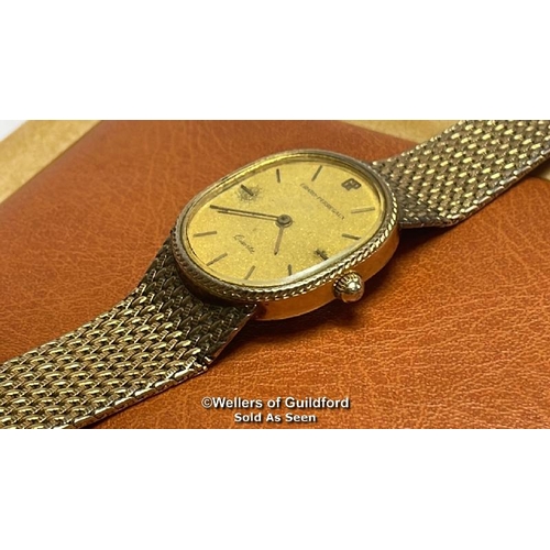 320 - Vintage Girrard Perregaux ellipse gold plated dress watch, 2.5cm wide dial with box